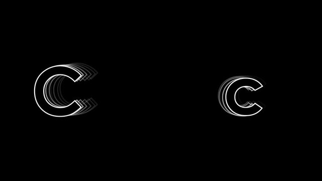 Echo text effect letter c animation
