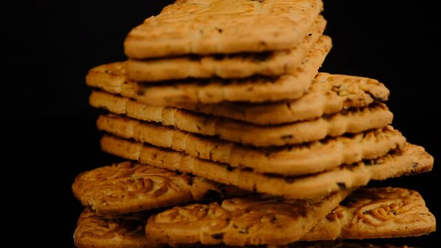 cookies in close-up on a black background
