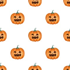 Seamless pattern cute pumpkins, kids print, paper,Halloween 