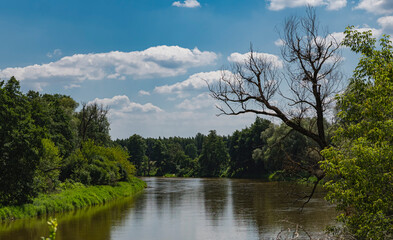 The valley of the bug river, which is the natural border between Poland and Belarus