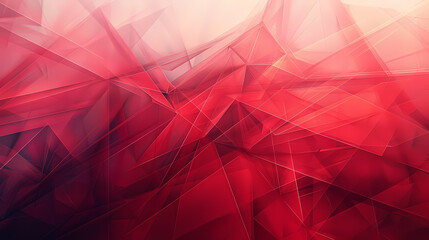 Obraz premium Abstract red and pink geometric shapes forming an intricate pattern with light and shadow effects