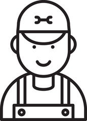 Handyman Avatar Line Illustration
