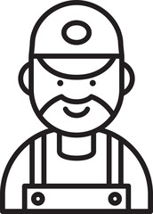 Repairman Avatar Line Illustration

