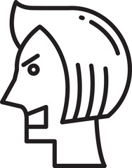 Angry Woman Side View Icon
