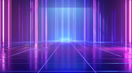 Blue purple grid big data virtual space technology background