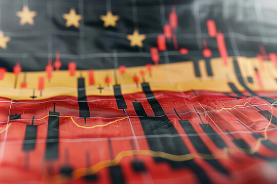 A Crumbling German Flag, A Sign of Economic Downturn - Powered by Adobe