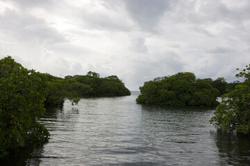 Yapp Islands Micronesia. Landscape with the sea on a sunny autumn day