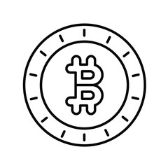 bitcoin  line icon with white background vector stock illustration