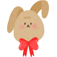 cute bunny with red bow