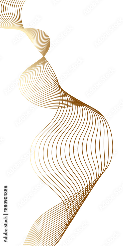 Poster abstract luxury golden wavy flowing dynamic smooth curve lines background. digital future technology