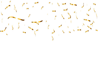 Doted and confetti golden glitter on transparent background. Shiny glittering dust. Gold glitter sparkle confetti that floats down falling. Vector illustration.