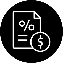 Tax Vector Line White Circle Black