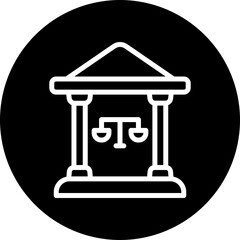 Court Vector Line White Circle Black