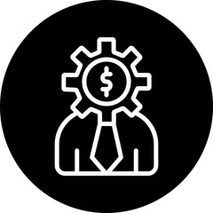 Manager Vector Line White Circle Black