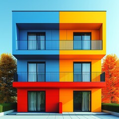 Embracing full-spectrum living flat design front view mindfulness theme animation vivid