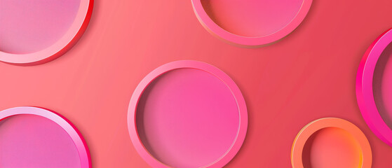 Abstract circles in various shades of pink and peach, creating a modern and playful yet minimalist composition against a soft background.