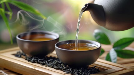 Asian Tea Ritual Authentic Utensil Set Pouring Tea Bamboo Tray Health Benefits