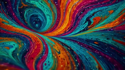 An abstract video featuring continuous waves of marble textures that move in a hypnotic pattern, with colors shifting and blending seamlessly. The waves a surreal, 4k Animation video