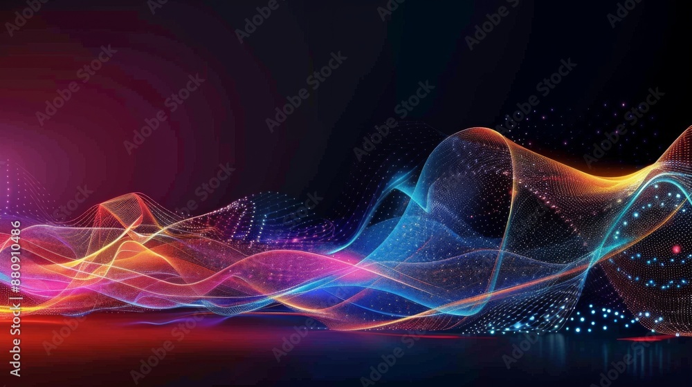 Poster graphic background for technological processes in ai