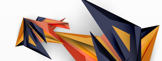 Minimal geometric abstract background. Low poly dynamic triangle design. Trendy techno business template for wallpaper, banner, background or landing