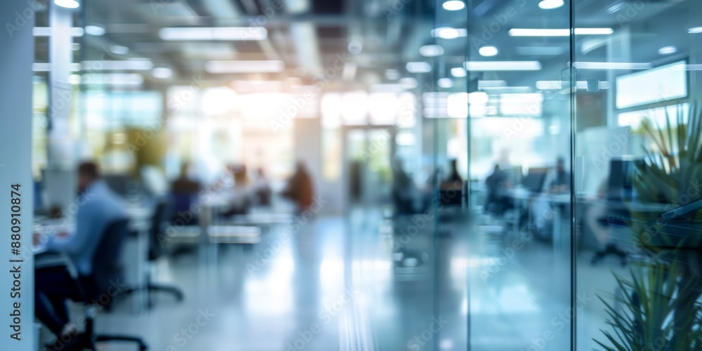 Poster abstract office background with transparent partition