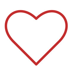 Red heart outline icon. Happy Valentine's Day. Love sign symbol. Simple greeting card template. Cute graphic object. Flat design. Isolated. Transparent background
