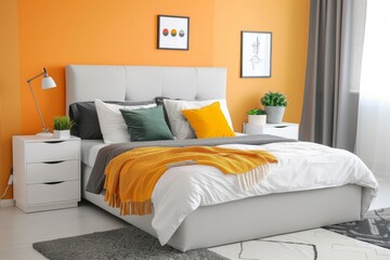 Contemporary Bedroom Design Featuring a Bed and Storage Furniture