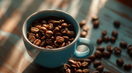 Fototapeta premium coffee beans in a cup