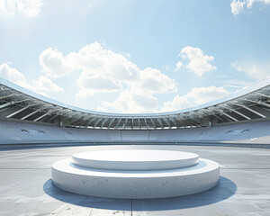 Fototapeta premium A stadium with a large empty oval in the center