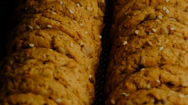 cookies in close-up on a black background