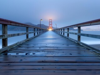 Golden Gate Bridge From A Pier
