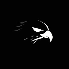 Obraz premium Dynamic Falcon Face Logo, Symbolizes Speed and Precision, Ideal for Aviation Brands and High-Speed Services, Features Sleek Silhouette and Sharp Design