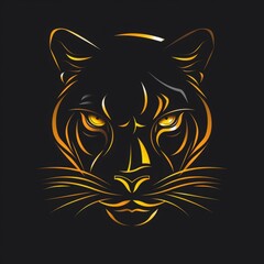 Fototapeta premium Sleek Panther Logo for Elite Branding, Represents Power and Elegance, Perfect for High-End Fashion and Sports Apparel, Showcases Graceful Contours