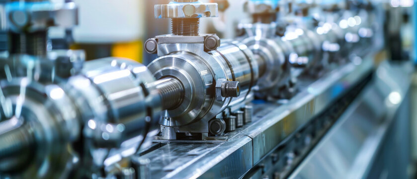 A close-up of shiny, precise industrial machinery in action, demonstrating engineering finesse and technological advancement.