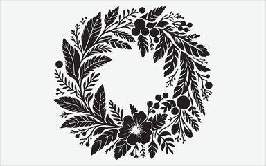 Wreath Vector Art, Icons, and Graphics for Free Download, Laurel Wreath Vector Set Stock Illustration	