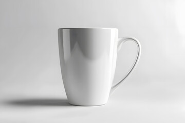 Obraz premium Realistic mockup of blank coffee mug with distinct handle isolated on white background