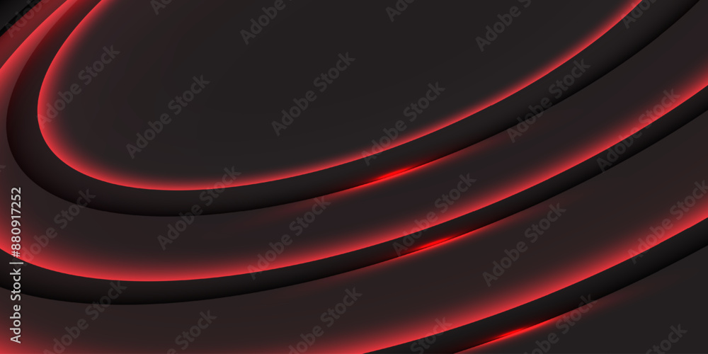 Poster abstract red curve on black design modern futuristic technology background vector