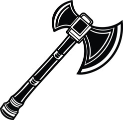 black and white axe illustration. woodwork, line art, woodcutter, woodworking,  wooden, ax, carpenter, 