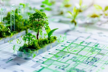 Environmental Sustainability in Construction Blueprints, environmental sustainability in construction blueprints with an image showing architects and engineers incorporating green building practices