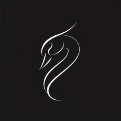 Dynamic Swan Logo, Conveys Sophistication and Grace, Designed for Fashion and Interior Design Firms, Showcases Sleek and Artistic Lines