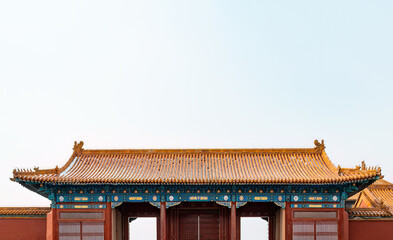 Fototapeta premium The Palace Gate Architecture of the Forbidden City, Beijing