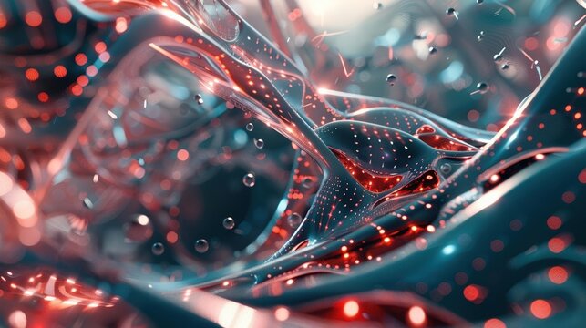 An alien organism captured in a stasis field. The creature is covered in a bio-luminescent fluid that is constantly shifting and flowing.