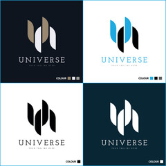 Logo letter UN Universe logo design template for brand or company and other © LordOttori