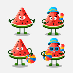watermelon, character,  vector 
