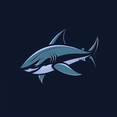 Sleek Shark Emblem for High-Performance Gear, Represents Agility and Power, Perfect for Water Sports Equipment and Tactical Apparel, Highlights Minimalist Design