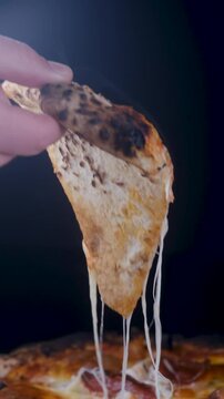 Italian pizza with cheese close-up