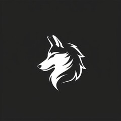 Naklejka premium Contemporary Wolf Face Logo, Symbol of Intelligence and Team Spirit, Suitable for Business Consulting and Strategy Firms, Features Sharp and Artistic Lines