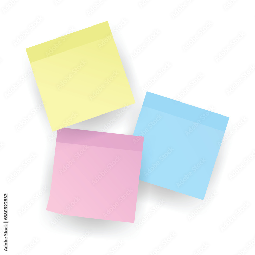Poster paper notes stickers. place for memo messages on paper sheets. blank sticky place for to do list and