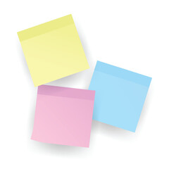 Paper notes stickers. Place for memo messages on paper sheets. Blank sticky place for to do list and office notice or information board