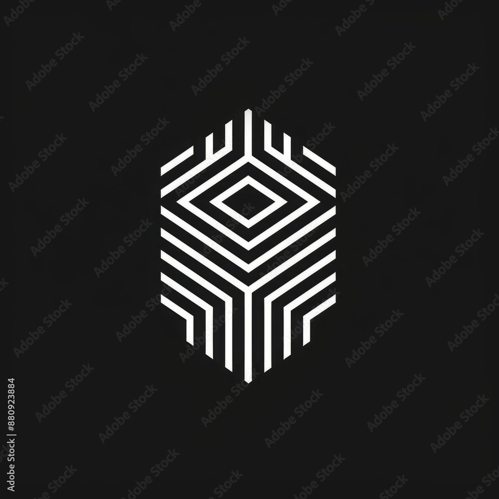 Poster sleek artificial intelligence logo for tech startup, emphasizes advanced technology and innovative d